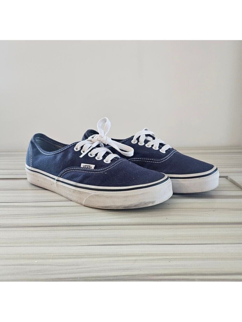 Vans Authentic Blue Canvas Low Top Sneakers Shoes Women's Size 8